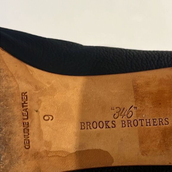 Brooks Brothers Navy Blue Pebbled Leather Kitten Heel Shoes Size 9 - Picture 12 of 12